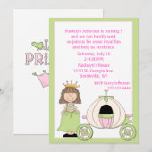 Girl's Prinses & Coach Uitnodiging voor verjaardag (Voorkant / Achterkant)