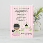 Girl's Prinses & Coach Uitnodiging voor verjaardag (Staand voorkant)