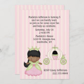 Girl's Prinses & Coach Uitnodiging voor verjaardag (Voorkant / Achterkant)