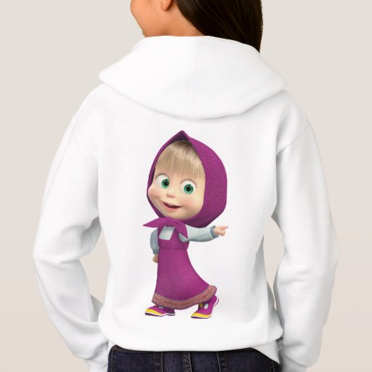 Girl's Pullover Hoodie Masha en het Beer (Achterkant)