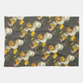 Girls Pumpkin Cat  Halloween Theedoek (Horizontaal)