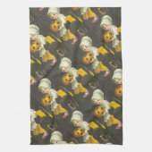 Girls Pumpkin Cat  Halloween Theedoek (Verticaal)