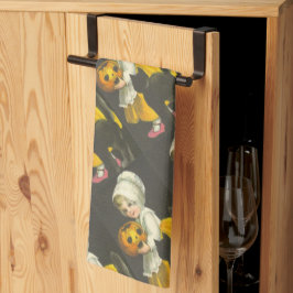 Girls Pumpkin Cat  Halloween Theedoek