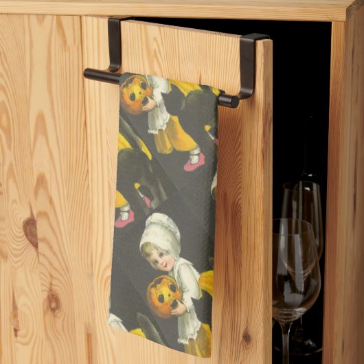 Girls Pumpkin Cat  Halloween Theedoek (Derde Gevouwen)