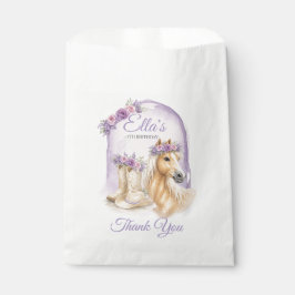 Girls Purple Floral Horse Birthday Bedankzakje