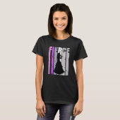Girls Purple Violinist Silhouette Musical Plays Th T-shirt (Voorkant volledig)