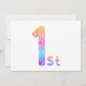 Girls Rainbow 1e Birthday Foto Kaart (Achterkant)