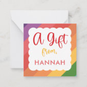 Girls Rainbow Birthday Gift Enclosure Card Notitiekaartje (Voorkant)