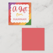 Girls Rainbow Birthday Gift Enclosure Card Notitiekaartje (Voorkant / Achterkant)