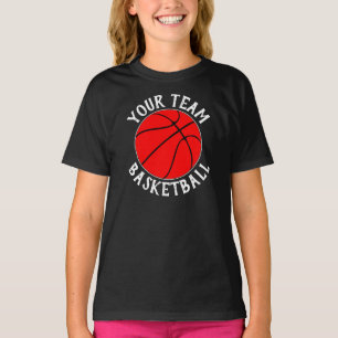 Girls Red Basketball Team, naam en nummer van spel T-shirt