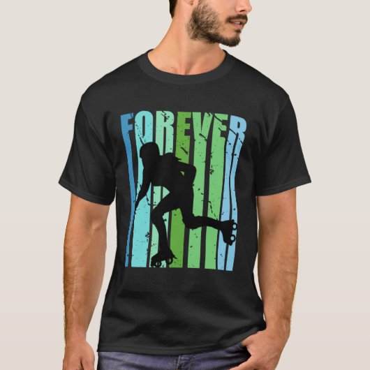 Girls Retro Forever Roller Skating Bday Roller Gir T-shirt (Voorkant)