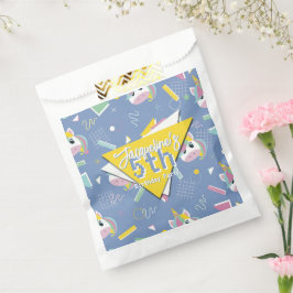 Girls Retro Purple Unicorn Birthday Bedankzakje