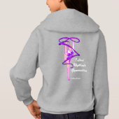 Girls Rhythmic Gymnastic Ribbon Fleece Zip Hoodie (Achterkant)