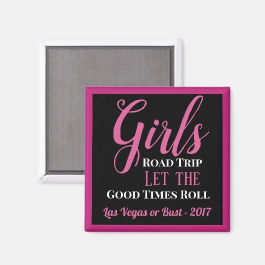 Girl's Road Trip Personalized Magneet (Voorkant / Achterkant)