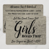 Girls Road Trip  Uitnodiging (Voorkant / Achterkant)