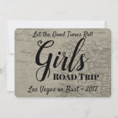 Girls Road Trip  Uitnodiging (Voorkant)