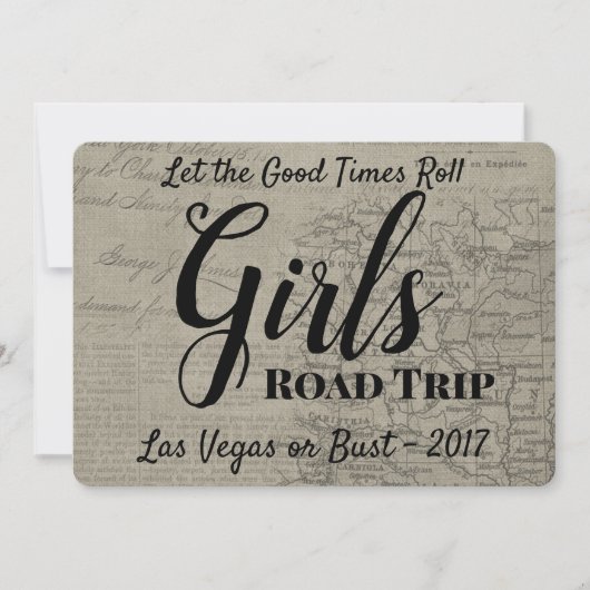 Girls Road Trip  Uitnodiging (Voorkant)