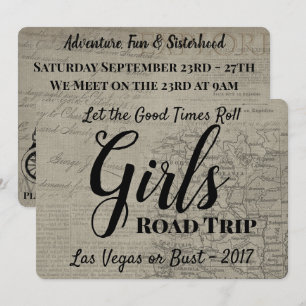 Girls Road Trip  Uitnodiging