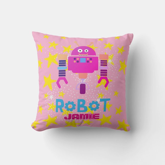 GIRLS ROBOT Decorroze Genoemde partijen Robots Kussen (Voorkant)