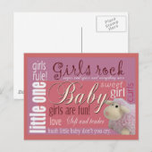 Girls rock baby shower briefkaart (Voorkant / Achterkant)