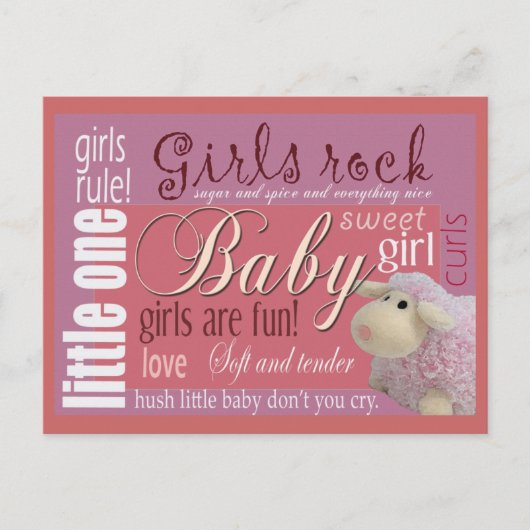 Girls rock baby shower briefkaart (Voorkant)