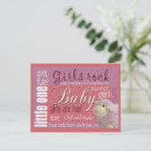 Girls rock baby shower briefkaart (Staand voorkant)