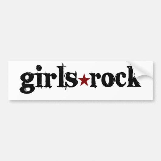 Girls Rock Bumpersticker (Voorkant)