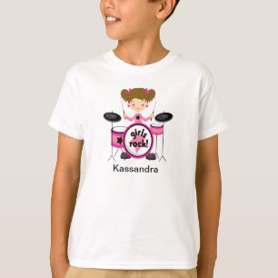 Girls Rock op het Shirt Drums