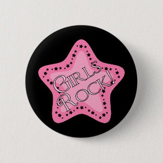 Girls Rock Pink Star Ronde Button 5,7 Cm
