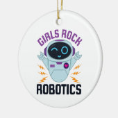 Girls Rock Robotics Cute Robot Team Women Keramisch Ornament (Links)