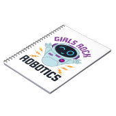 Girls Rock Robotics Cute Robot Team Women Notitieboek (Linkerzijde)