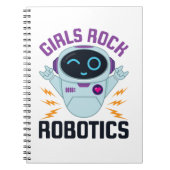 Girls Rock Robotics Cute Robot Team Women Notitieboek (Voorkant)