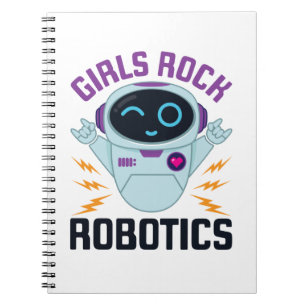 Girls Rock Robotics Cute Robot Team Women Notitieboek