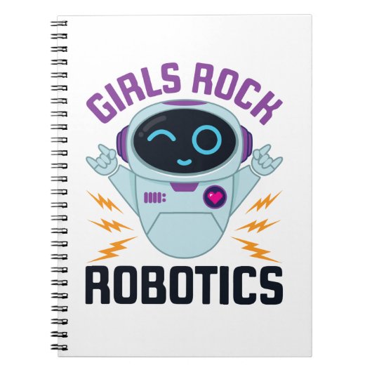 Girls Rock Robotics Cute Robot Team Women Notitieboek (Voorkant)