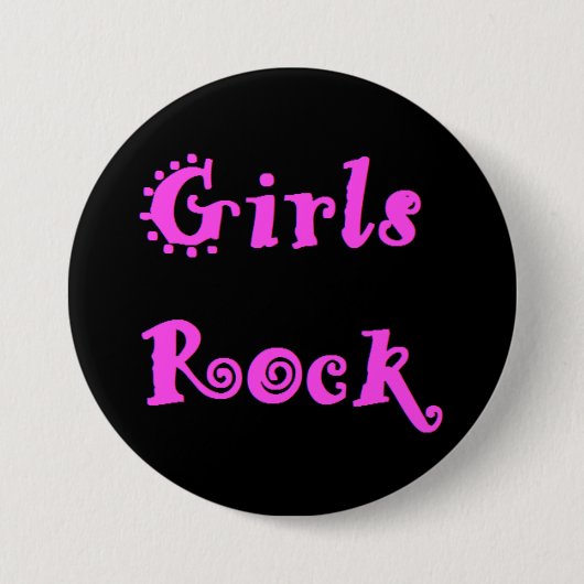 Girls Rock Ronde Button 7,6 Cm (Voorkant)