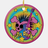 Girls Rock Skull & Crossbones Keramisch Ornament (Achterkant)