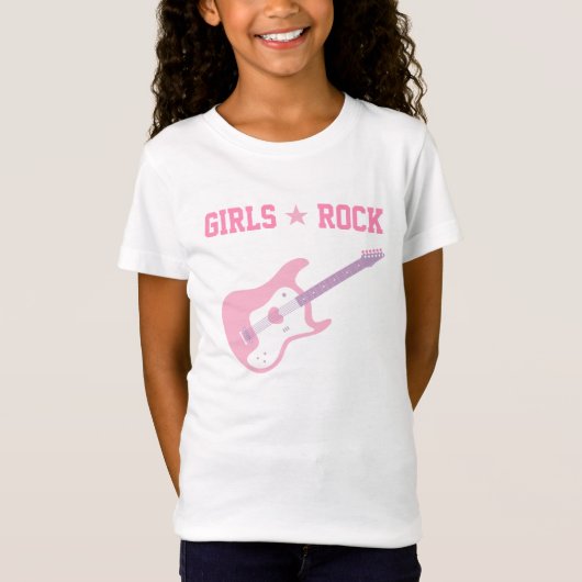 Girls Rock Star Pink Guitar T-shirt (Voorkant)
