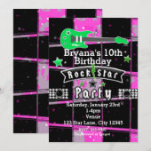 Girls Rock Star Verjaardagsfeestje Uitnodigingen (Voorkant / Achterkant)