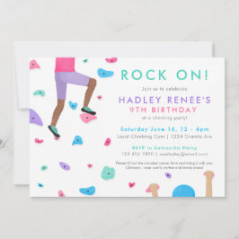 Girls Rock tijdens de Birthday Party Invitation Kaart