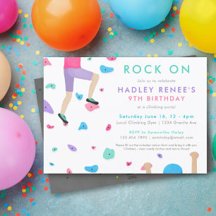Girls Rock tijdens de Birthday Party Invitation Kaart
