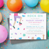 Girls Rock tijdens de Birthday Party Invitation Kaart