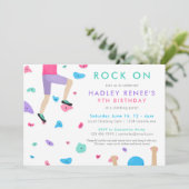 Girls Rock tijdens de Birthday Party Invitation Kaart (Staand voorkant)