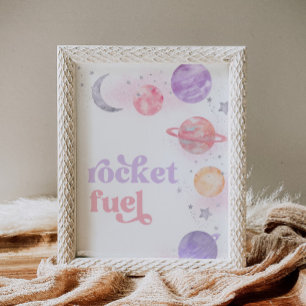 Girl's Rocket Fuel Sign Poster