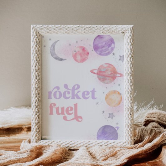 Girl's Rocket Fuel Sign Poster