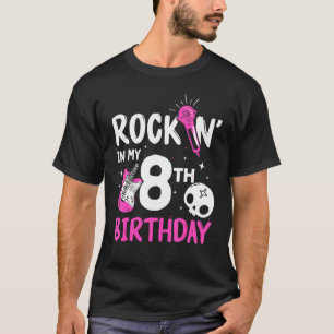 Girls Rockstar Birthday Rock Star Thmed Guitar 8t T-shirt