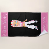 Girls Roller Derby Personalized Beach Towel Strandlaken (Voorkant)