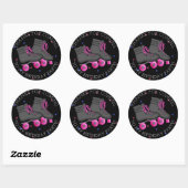 Girl's Roller Schaats Birthday Dank je Ronde Sticker (Vel)