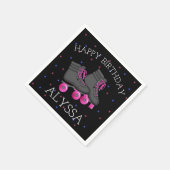 Girl's Roller Schaats Verjaardag Servet (Hoek)