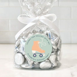 Girls Roller Skating Birthday Party Dank je Ronde Sticker