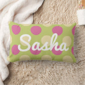 Girls Room Decor Roze en Groene Polka Dot Kussen (Deken)